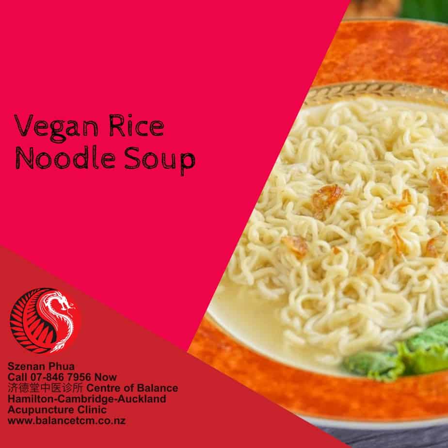 Vegan Rice Noodle soup